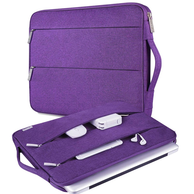 Voova Laptop Sleeve Carrying Case 15.6 16 Inch,Slim Computer Cover Bag Compatible with MacBook Pro 15/16, Dell xps 15,15-16 Inch HP Dell Asus Acer Laptop, Purple - Image 1